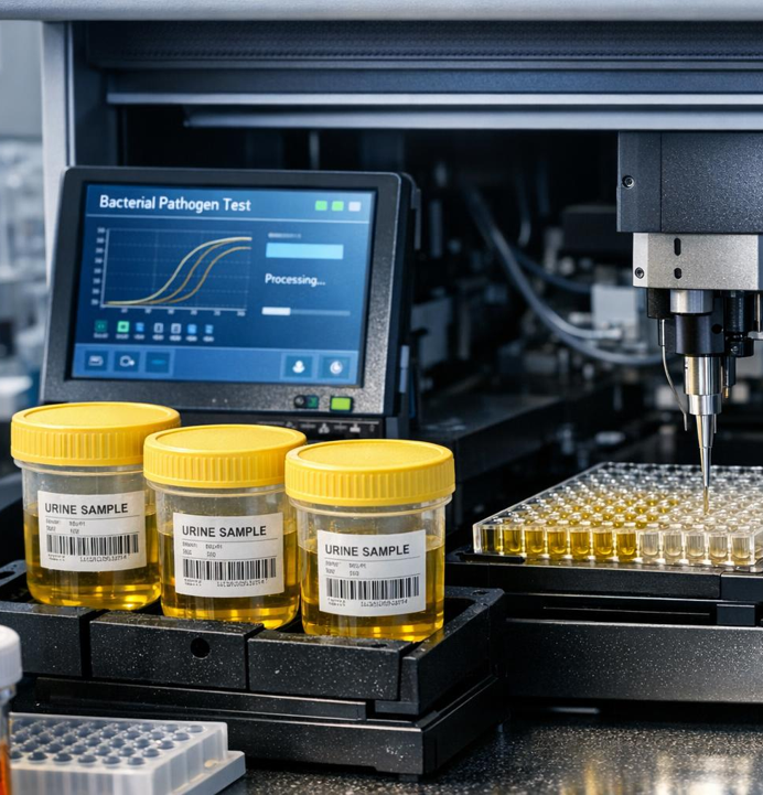 UTI molecular testing — bacterial pathogen test processing urine samples
